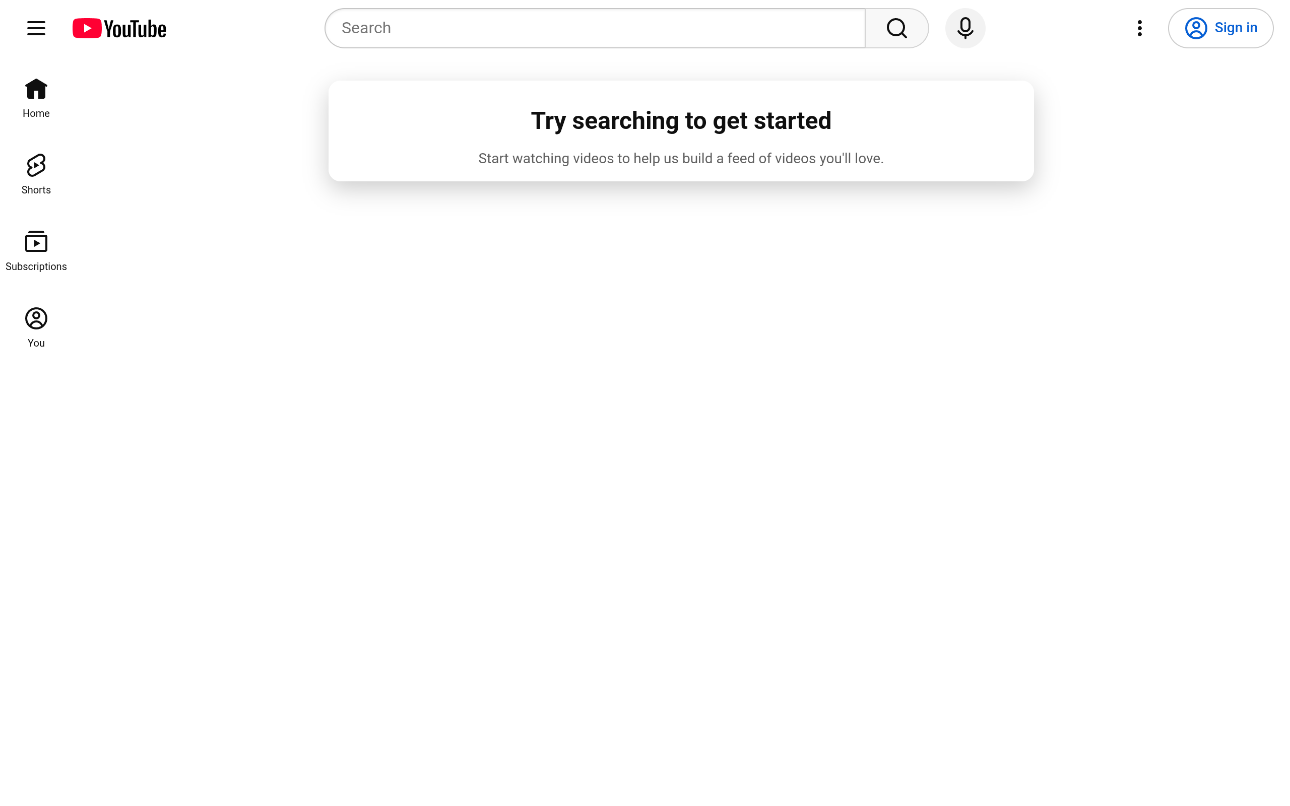 YouTube Startscreen