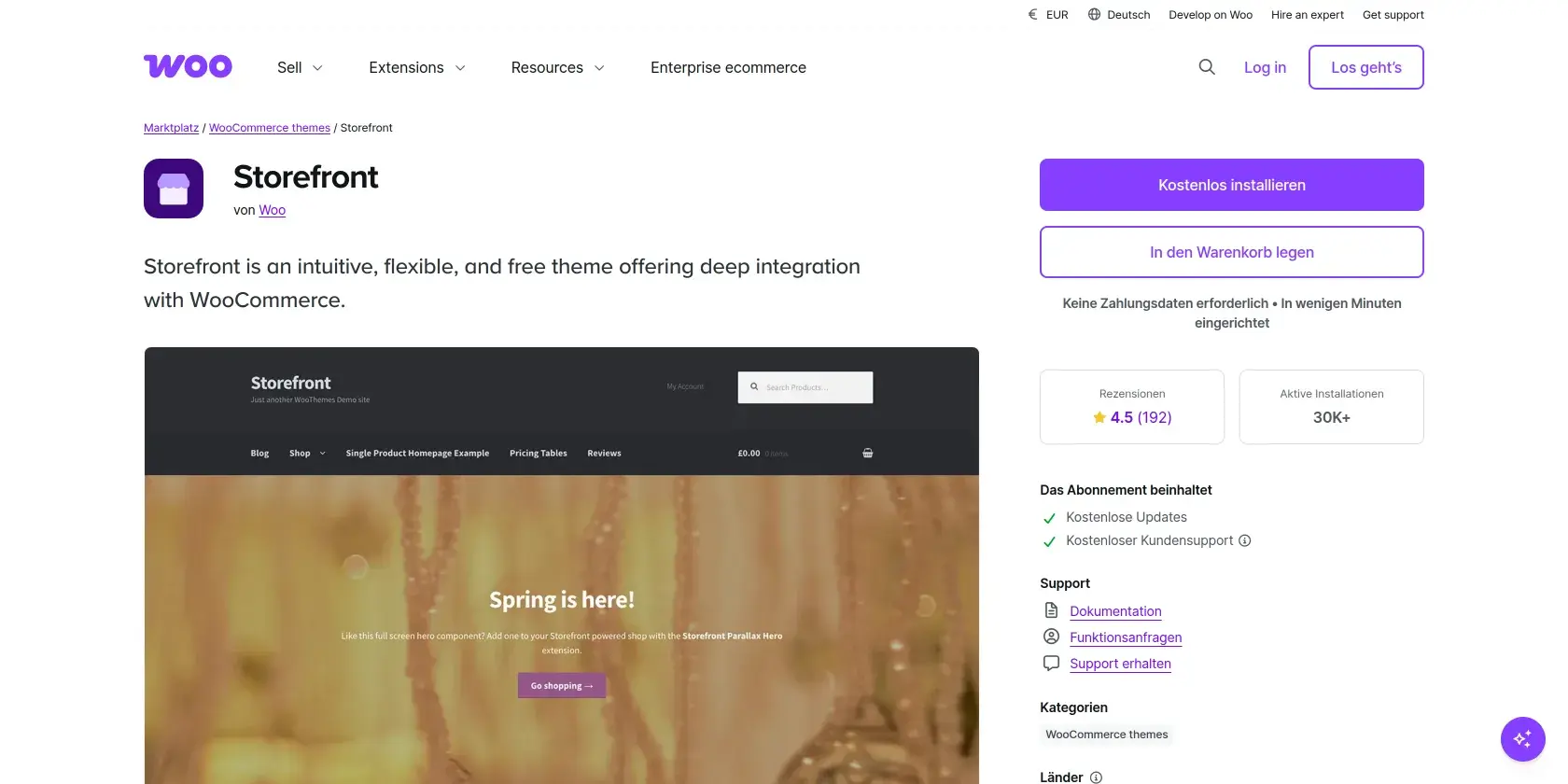 Storefront (WooCommerce) Screenshot