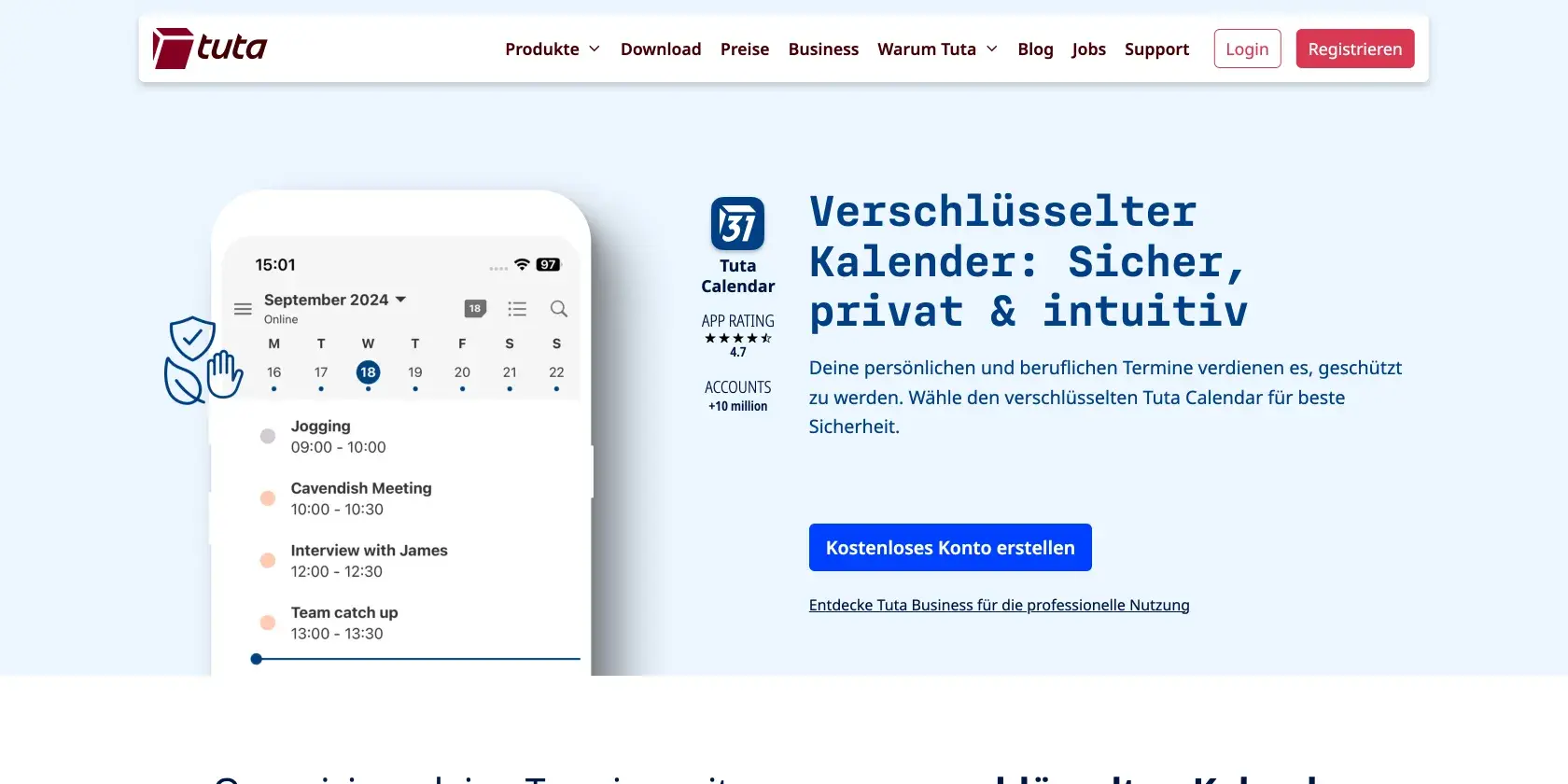 Tuta Kalender Screenshot