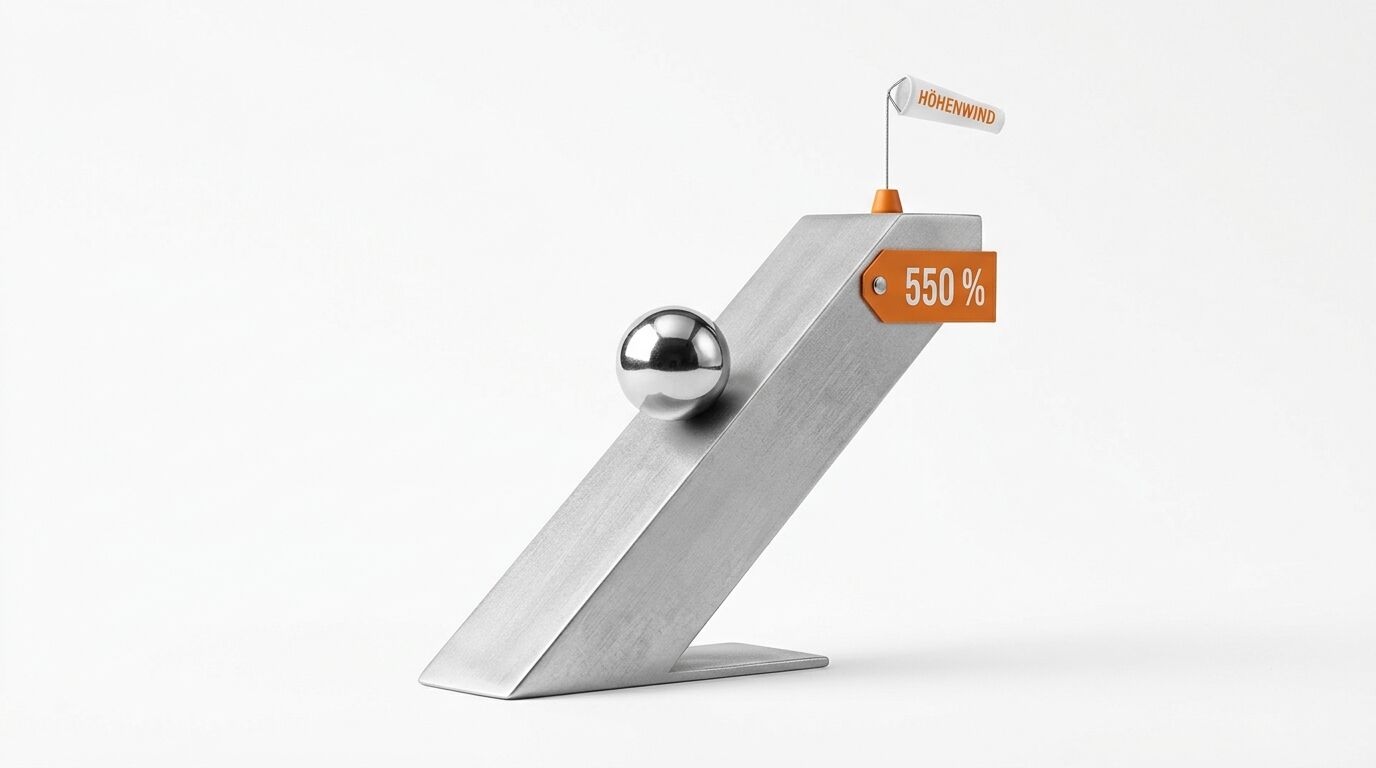 Metallskulptur mit Kugel, 550% Pfeil und