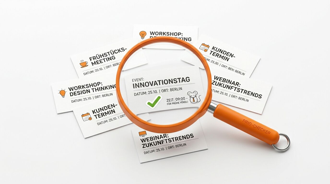 Innovationstag mit Lupe zeigt verschiedene Events wie Workshops, Webinare und Kundentermine am 25.10. in Berlin