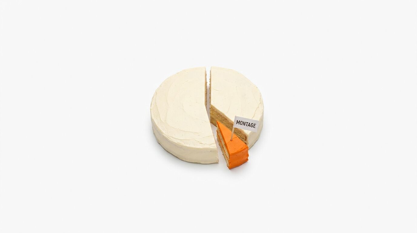 Torte mit weißem Guss, ein Stück orange gefärbt, mit Fähnchen und Aufschrift