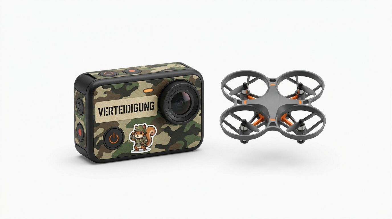 Camouflage-Actioncam mit Eichhörnchen und
