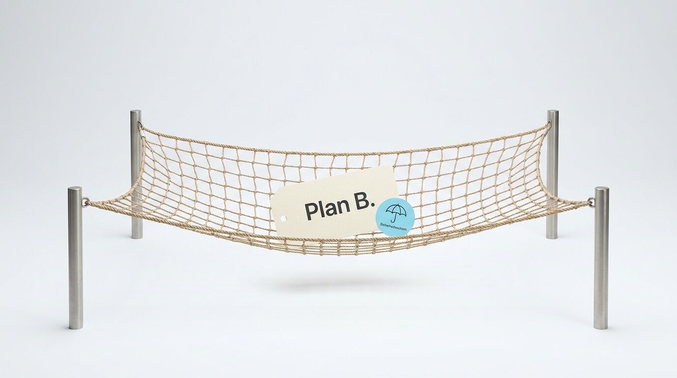 Sicherheitsnetz mit Schild