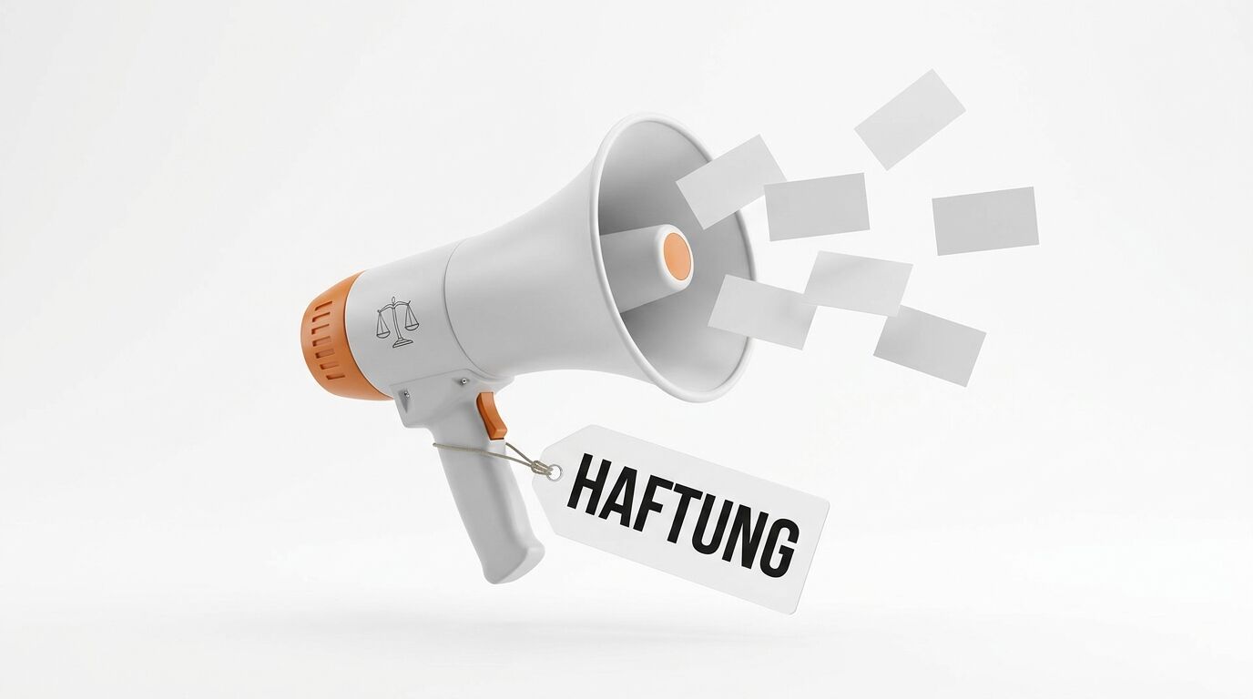 Megafon mit Waage-Symbol, Schild