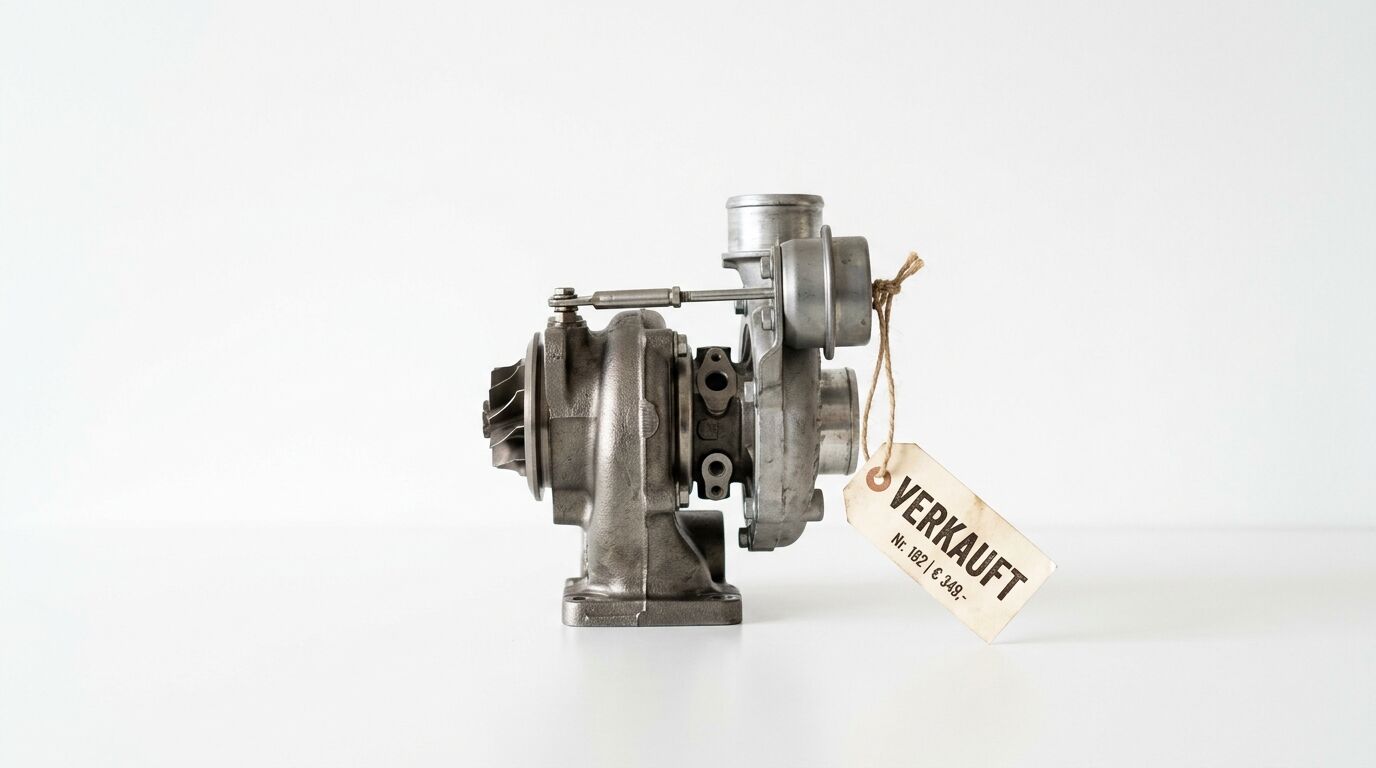 Turbolader mit Anhänger „VERKAUFT“ und Preis