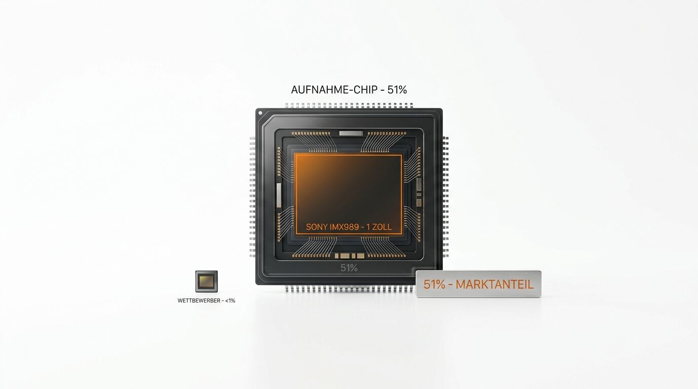 Ein Sony IMX989-1 Zoll Sensor mit 51% Marktanteil und kleinerem Wettbewerber-Chip