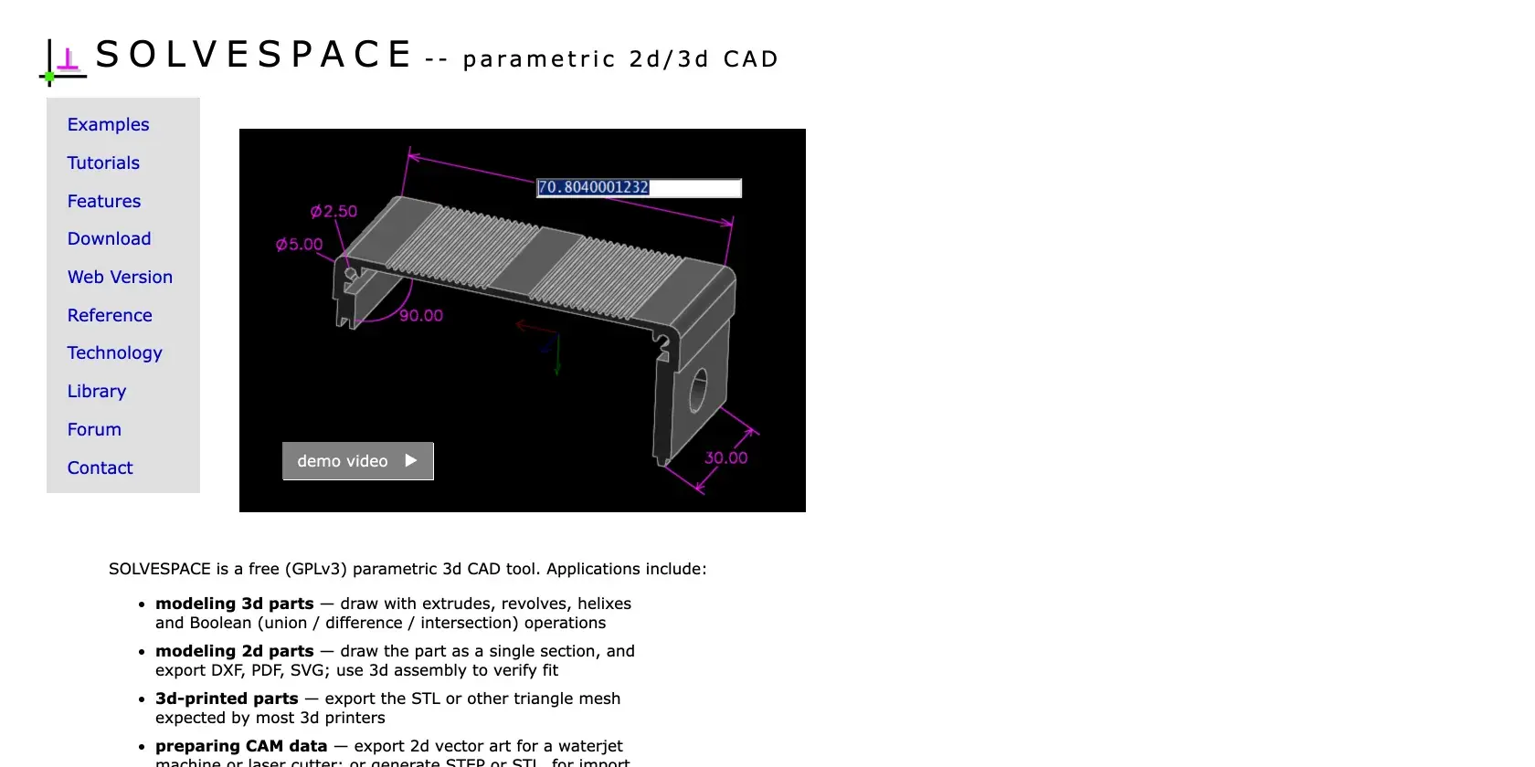 SolveSpace Screenshot