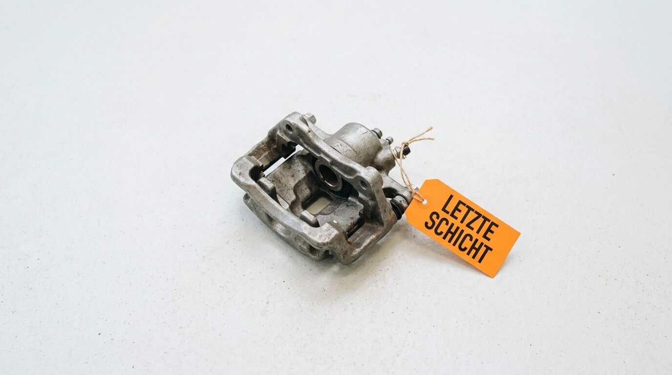 Bremssattel mit orangefarbenem Anhänger