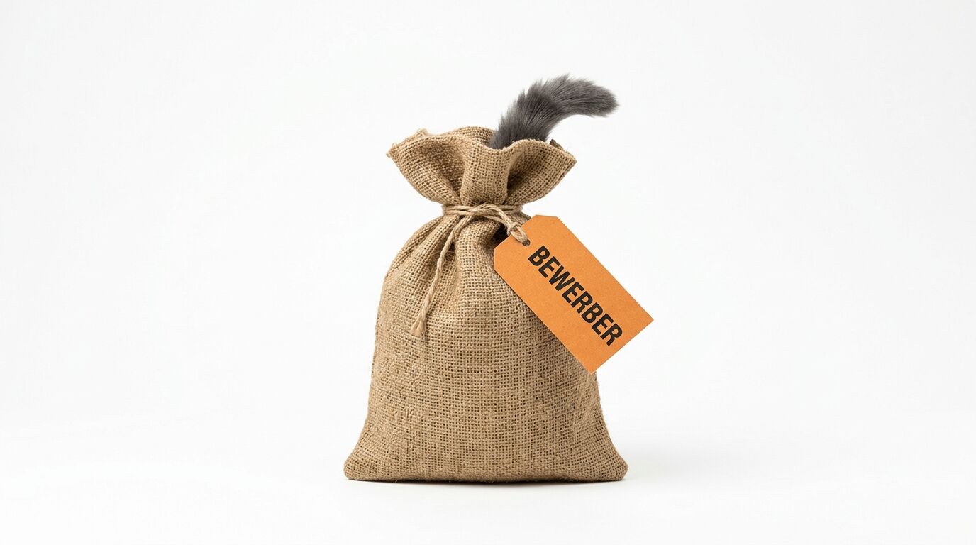 Sack mit Katzenschwanz und Anhänger