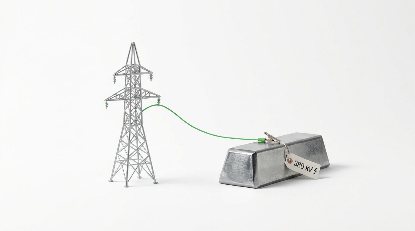 Strommast-Modell mit Kabel an Barren, Tag „380 kV ⚡“