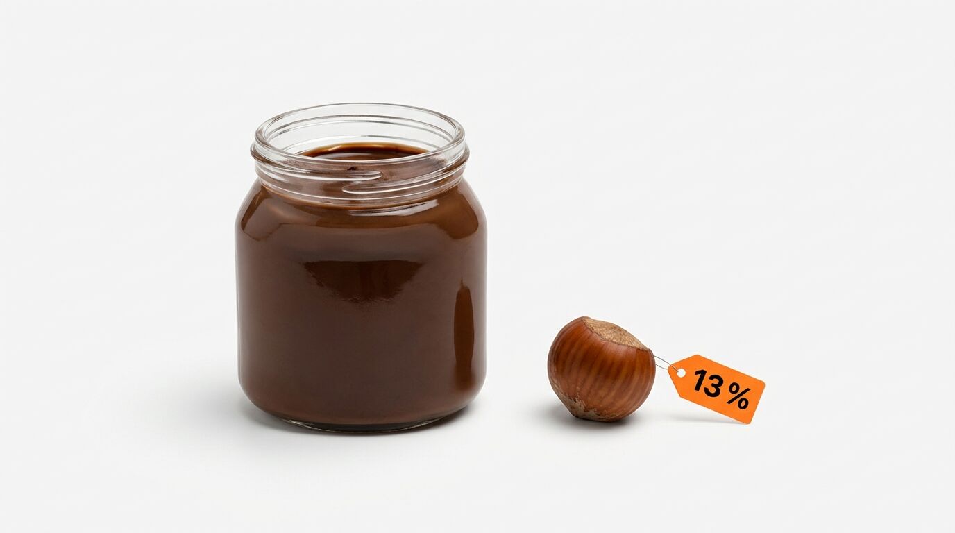 Glas mit Schokocreme, Haselnuss mit 13%-Anhänger