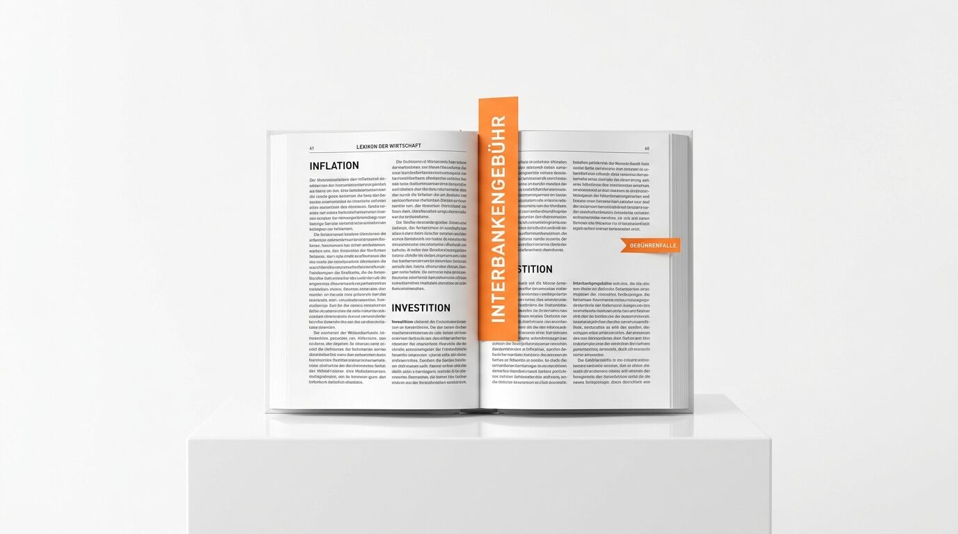 Ein offenes Buch mit orangefarbenem Lesezeichen