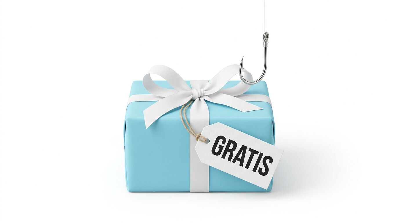 Ein blaues Geschenk mit 