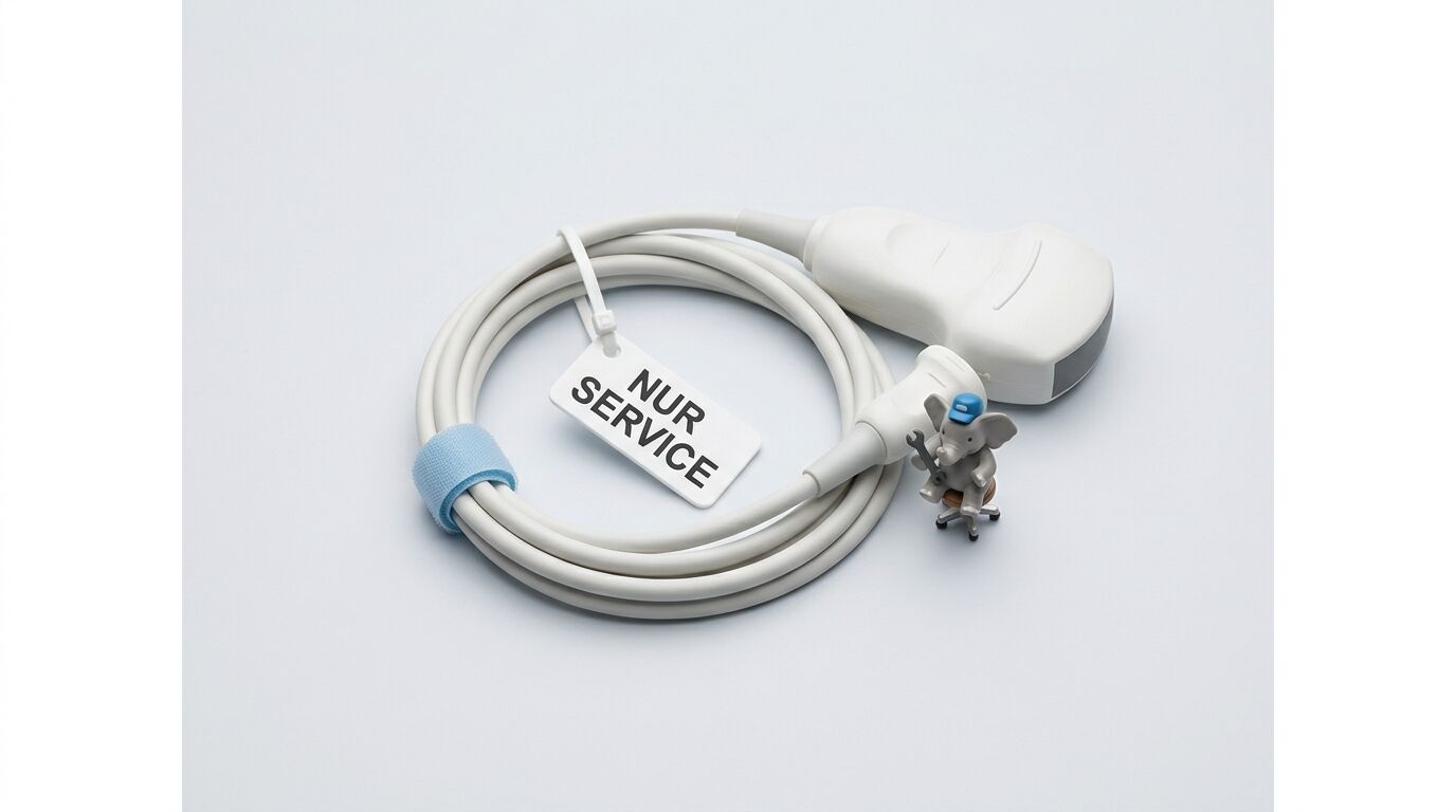 Ultraschallsensor mit Kabel und einem Tag mit der Aufschrift NUR SERVICE