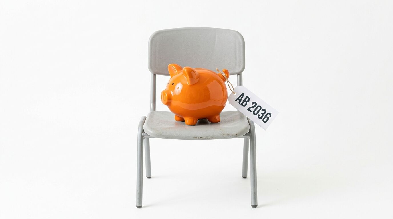 Oranges Sparschwein mit Schild