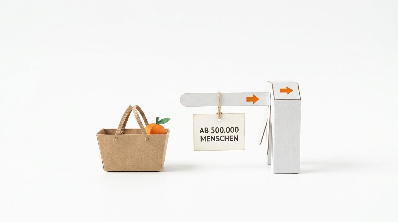Modell eines Drehkreuzes mit einem Schild, auf dem 